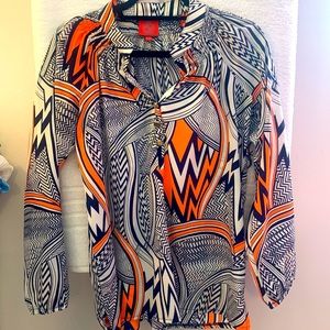 Tracy Negoshian size small fun print blouse